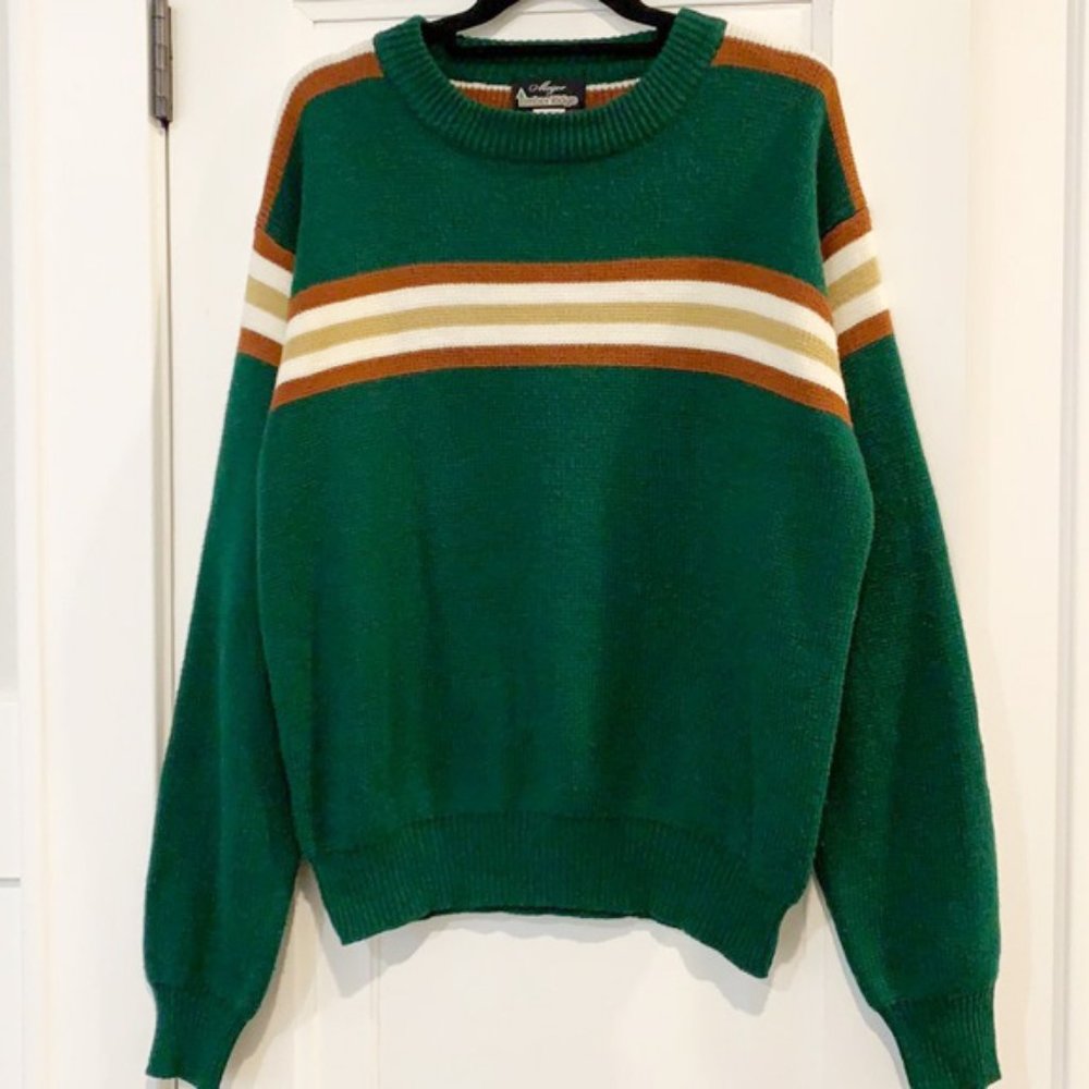 Vintage Retro Boho Stripe Details Sweater Sweatshirt